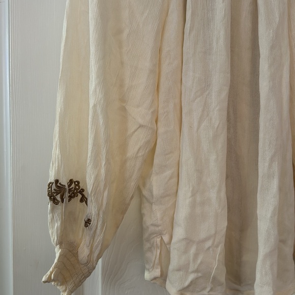 ELIE TAHARI EMBROIDERED PEASANT TOP Sz L - Picture 10 of 10